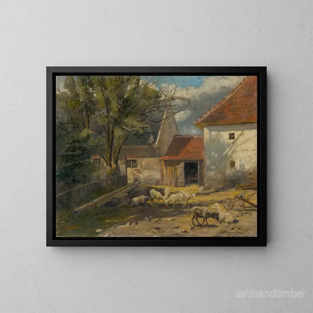 Reproduktion av målningen av gårdsplanen - Ferdinand Khnopff