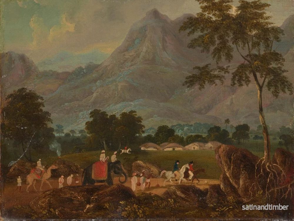 Reproduktion av målningen La route de Calcutta à Patna avec un éléphant et un chameau - Sir Charles D'Oyly - Bild 2