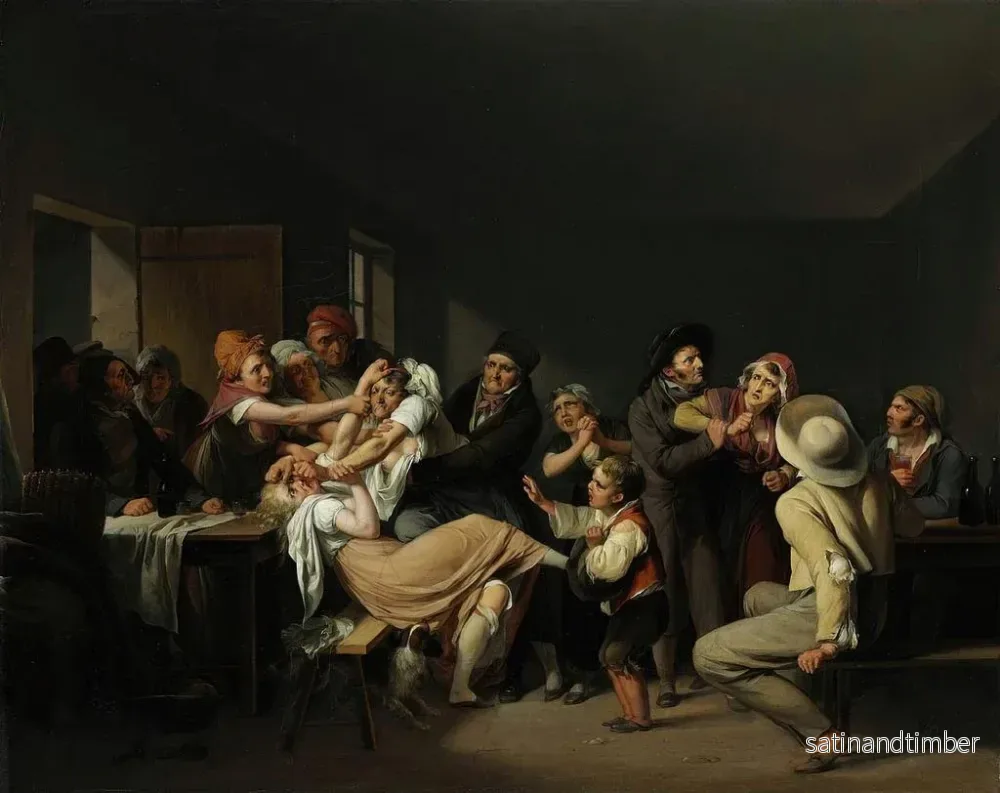 Reproduktion av målningen Les Femmes en lutte - Louis Léopold Boilly - Bild 2