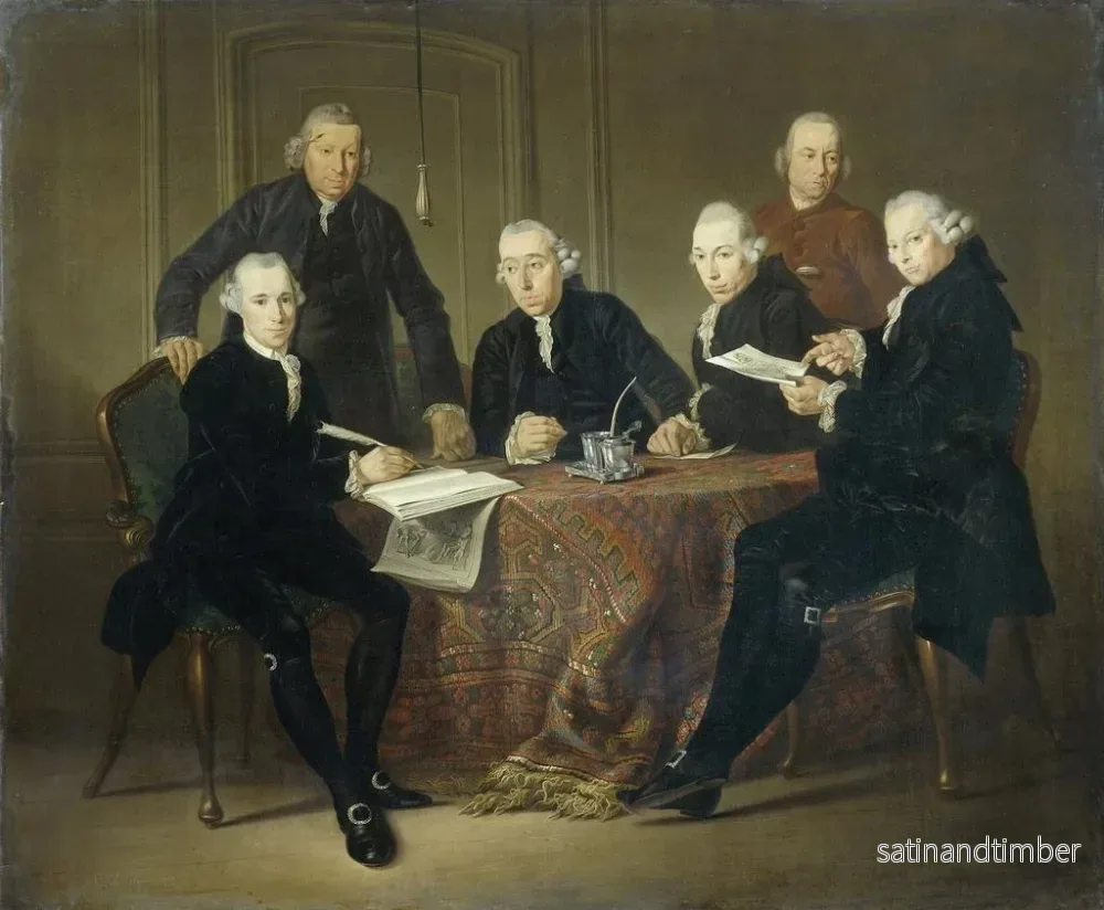 Reproduktion av målningen Les Quatre Régents, le Secrétaire et le Père de la Maison des Lépreux d'Amsterdam 1773 - Jacobus Luberti Augustini - Bild 2