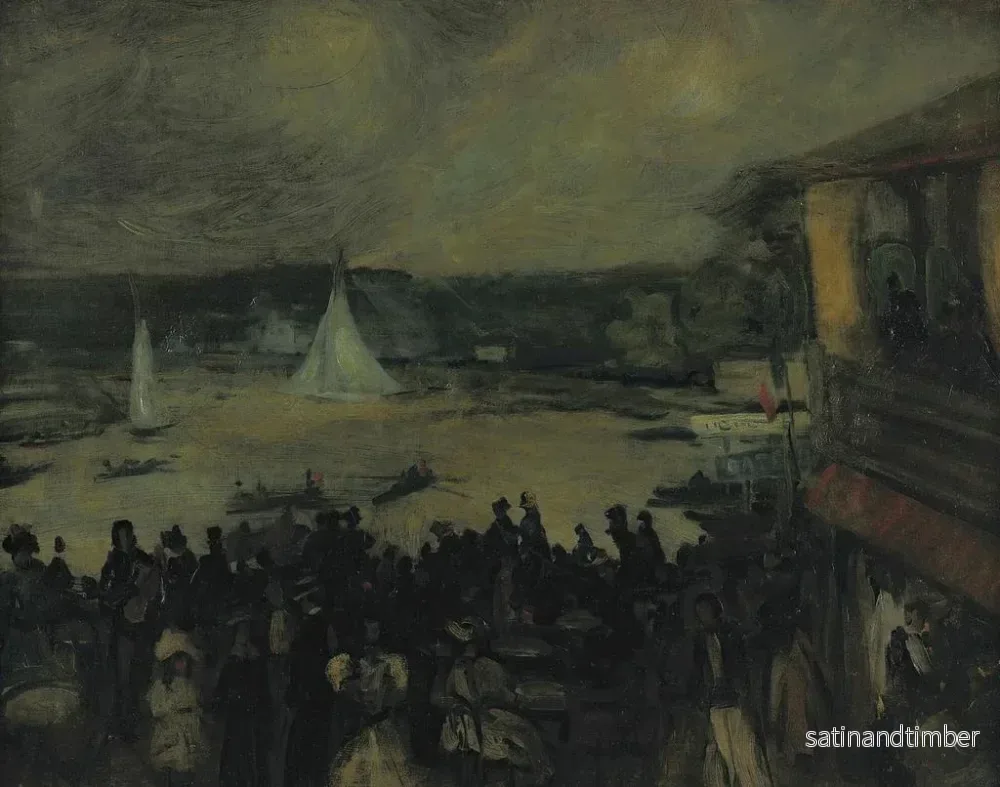 Reproduktion av målningen Båtar med segel i Paris - William James Glackens - Bild 2