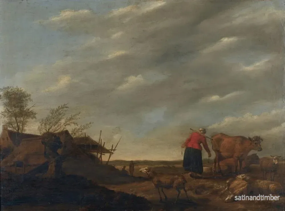 Reproduktion av målningen Landskap med en mjölkerska - Hendrick Mommers - Bild 2