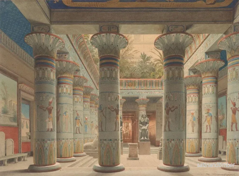 Reproduktion av målningen La cour du temple égyptien au Neues Museum de Berlin - Eduard Gaertner - Bild 2