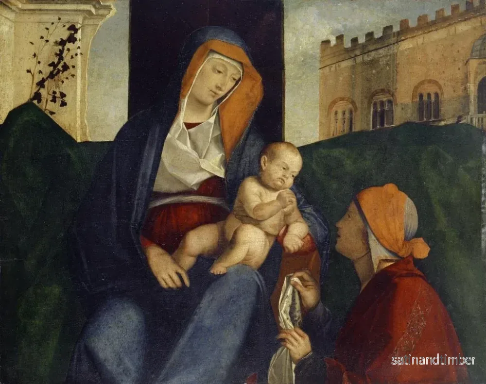 Reproduktion av målningen La Vierge à l'Enfant et un croyant - Pier Maria Pennacchi - Bild 2