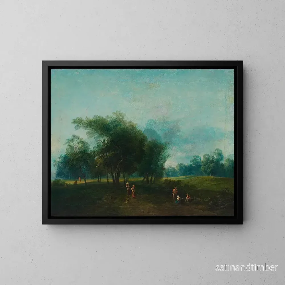 Reproduktion av målningen Part i prärien i Prater i Wien – Jakob Matthias Schmutzer Reproduktion av målningen Part i prärien i Prater i Wien – Jakob Matthias Schmutzer