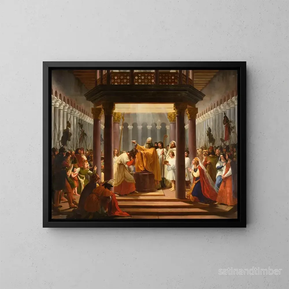Reproduktion av målningen Baptême de Clovis - Jean Alaux