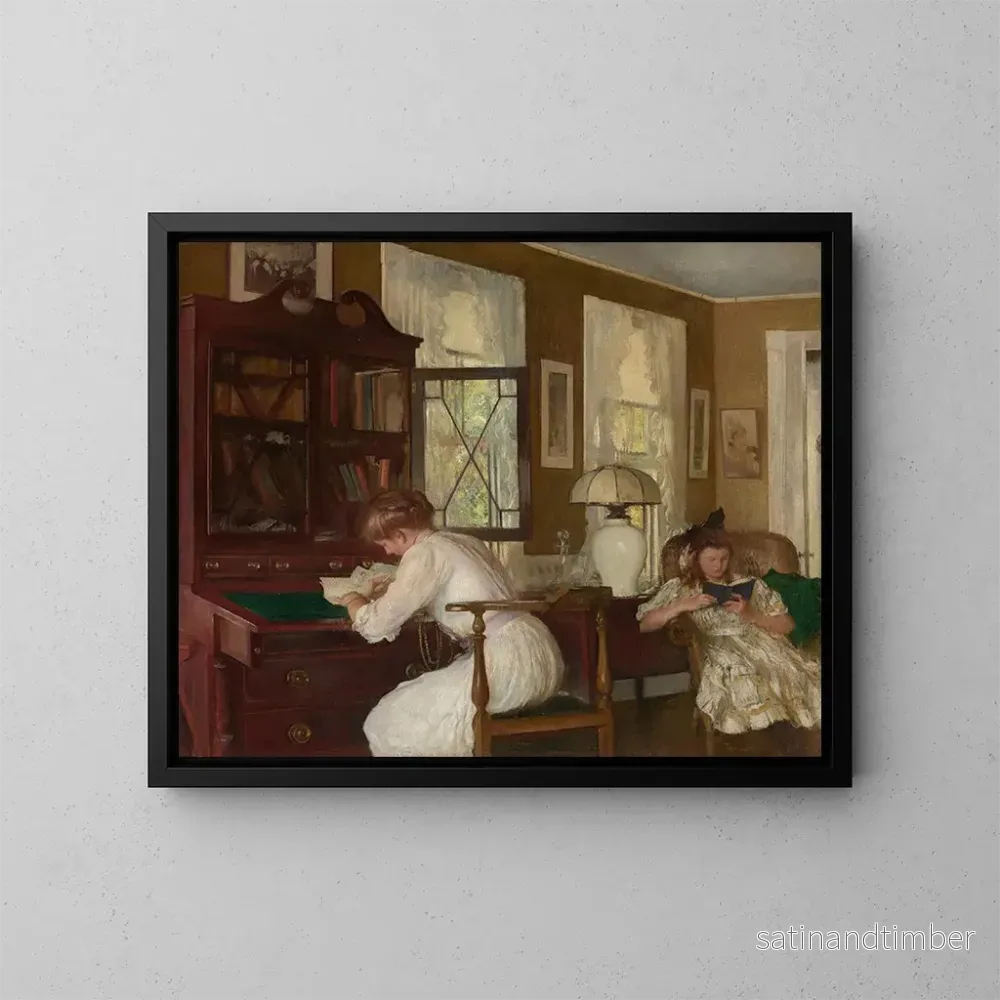 Reproduktion av målningen Joséphine och Mercie – Edmund Tarbell Reproduktion av målningen Joséphine och Mercie – Edmund Tarbell