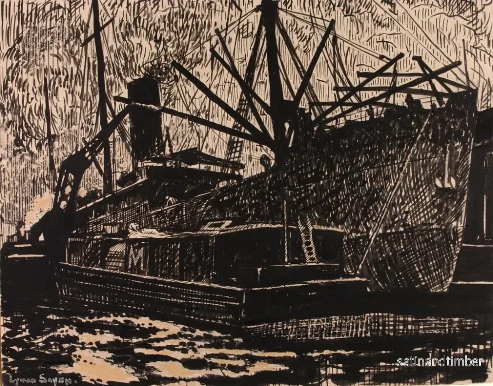 Reproduktion av målningen Liner et remorqueur - Henry Lyman Saen - Bild 2