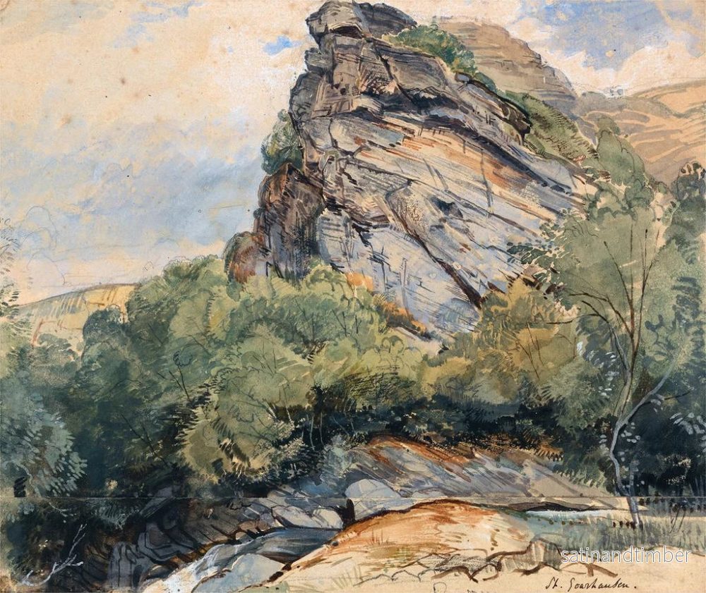 Reproduktion av målningen Saint-Goarshausen vid Rhen mellan Koblenz och Mainz - John Frederick Lewis - Bild 2