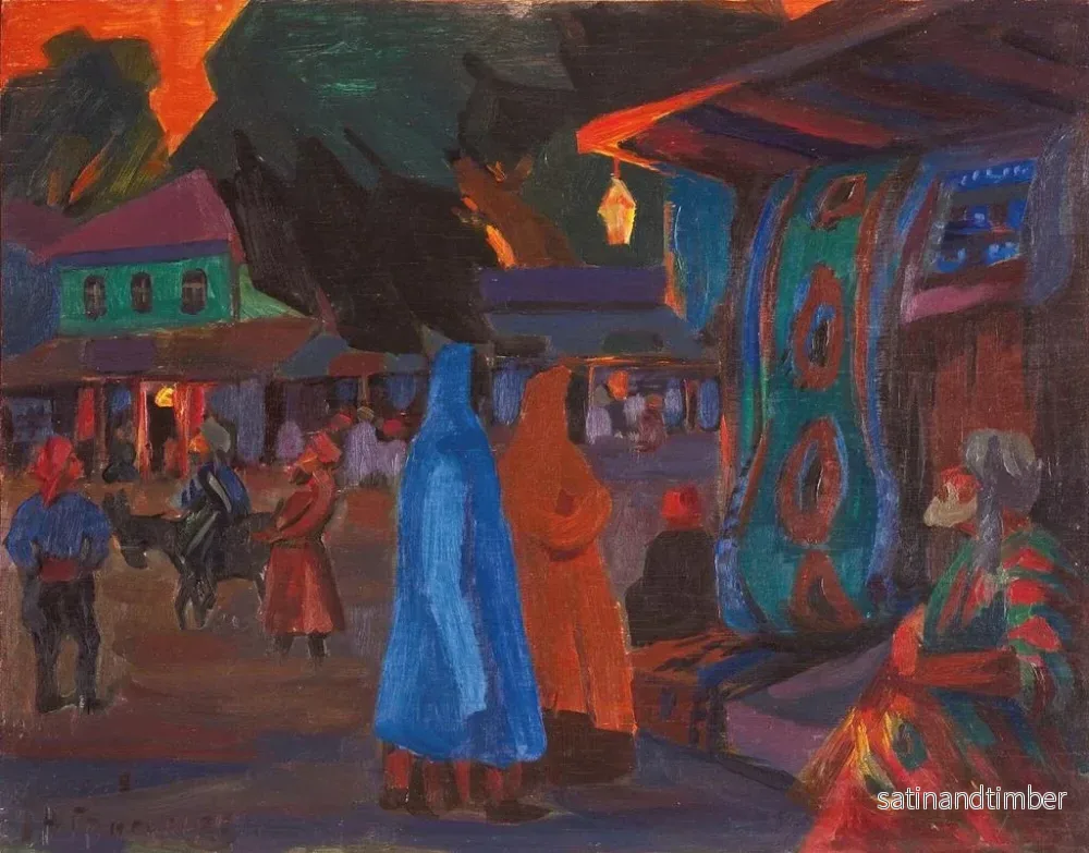 Reproduktion av målningen Tachkent la nuit - Nikolai Mikhailovich Grigoriev - Bild 2