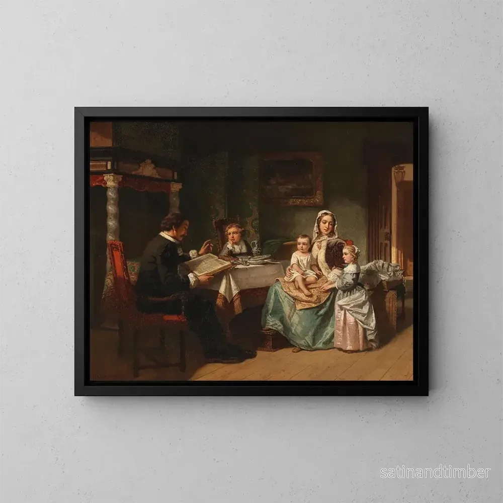 Reproduktion av målningen Le conteur - Hendrik Jacobus Scholten