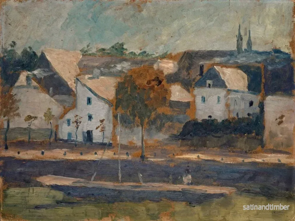 Reproduktion av målningen Liten stad vid kanalen - Ernst Schiess - Bild 2