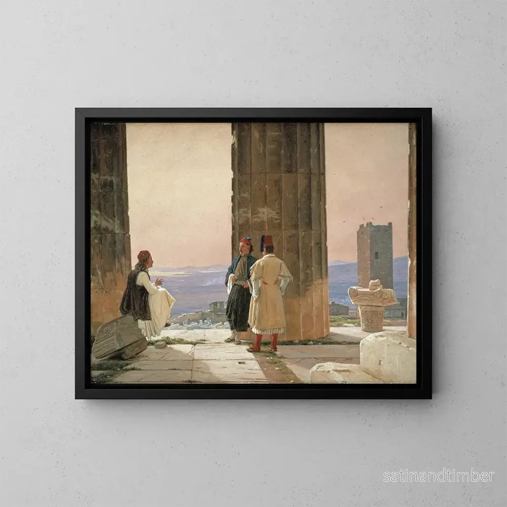 Reproduktion av målningen La vue depuis le temple d'Athena sur l'Acropole - Martinus Rørbye