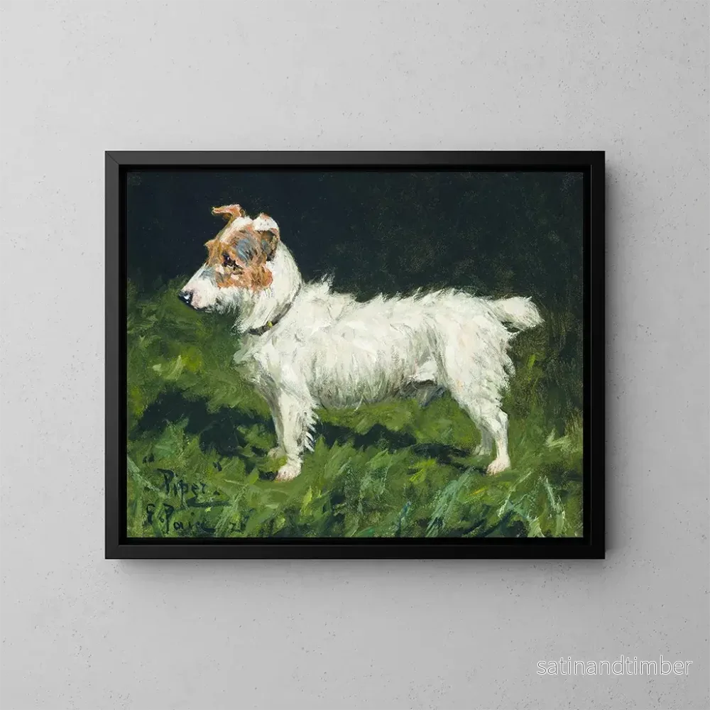 Reproduktion av målningen Piper, en Jack Russell terrier - George Paice