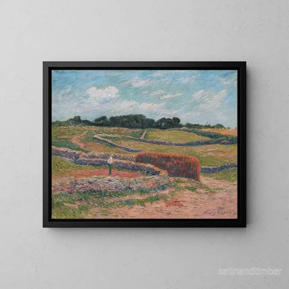 Reproduktion av målningen Ouessant, fältens murar - Henry Moret