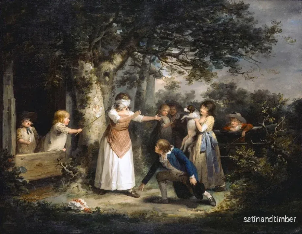 Reproduktion av målningen Le jeu du foulard - George Morland - Bild 2