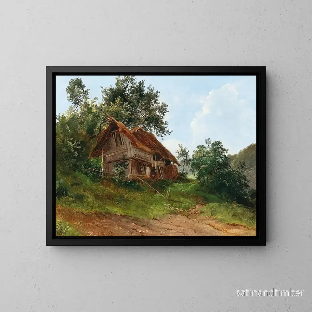 Reproduktion av målningen av det övergivna huset - Franz Steinfeld