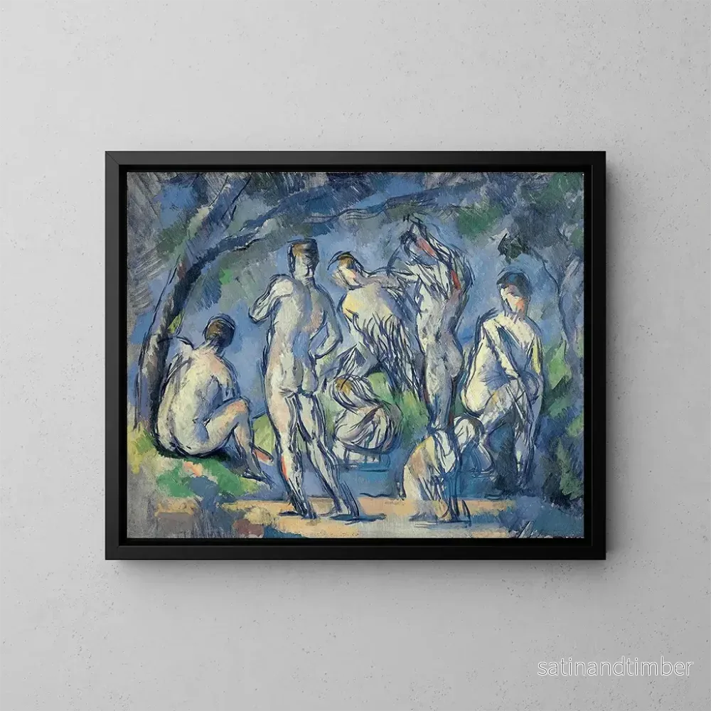 Reproduktion av målningen Sept badare - Paul Cézanne