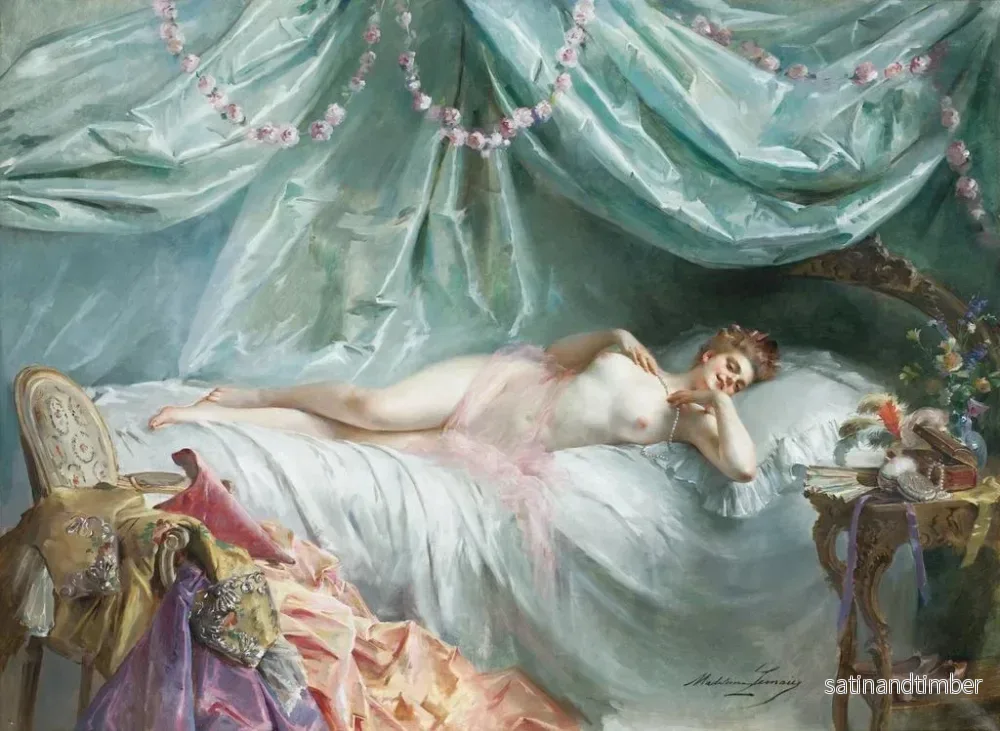 Reproduktion av målningen Le sommeil de Manon - Madeleine Jeanne Lemaire - Bild 2