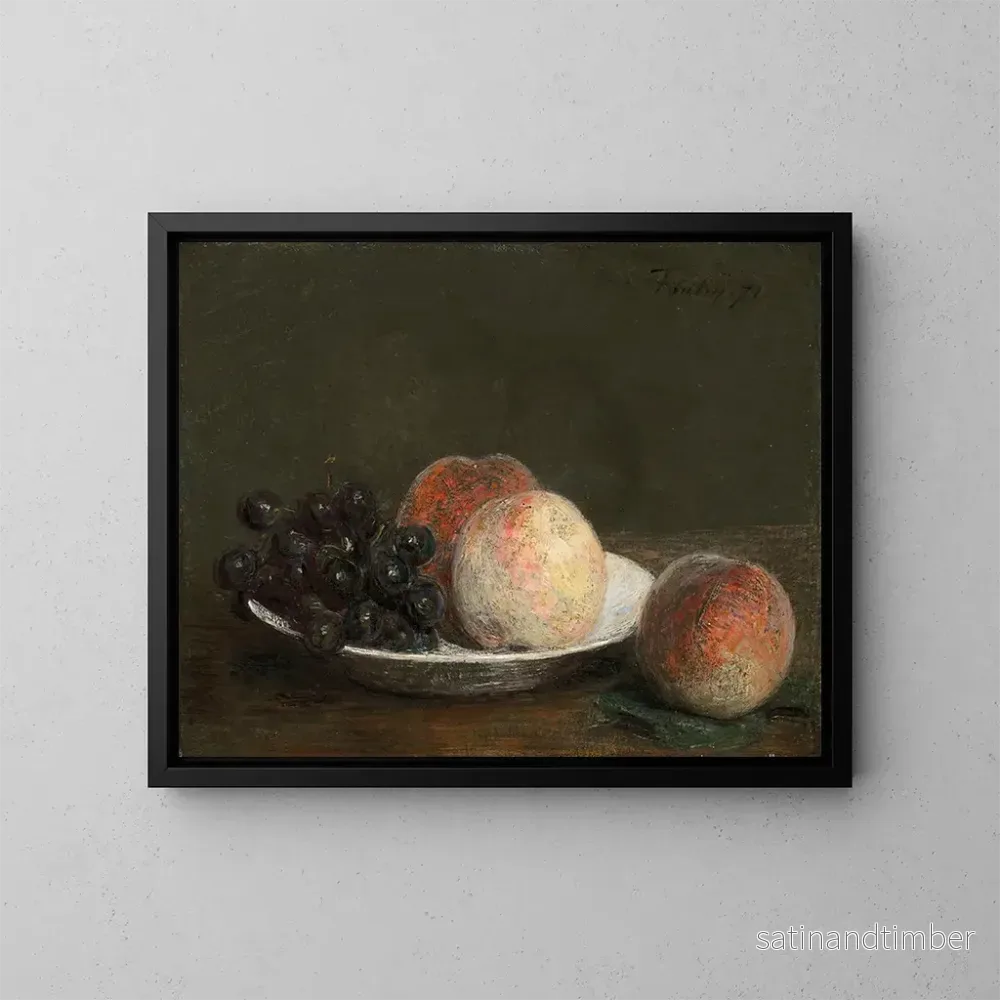 Reproduktion av målningen Päron och druvor i en porslins skål - Henri Fantin-Latour
