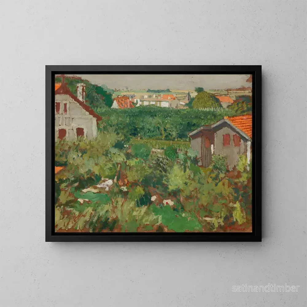 Reproduktion av målningen av huslängor i en inhägnad - Édouard Vuillard