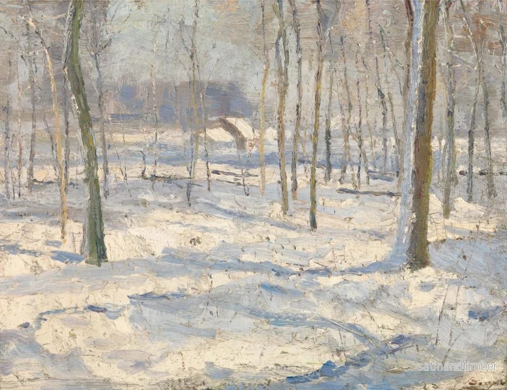 Reproduktion av målningen av vinterlandskapsskiss - Georges Léon Ernest Buysse - Bild 2