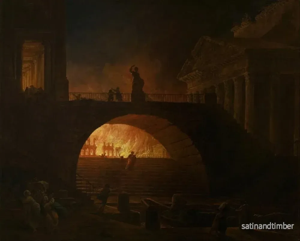 Reproduktion av målningen av Roms brand - Hubert Robert - Bild 2