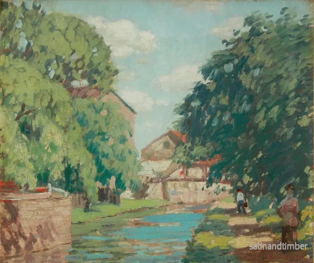 Reproduktion av målningen Sentier de halage au bord du canal à New Hope - Rae Sloan Bredin - Bild 2