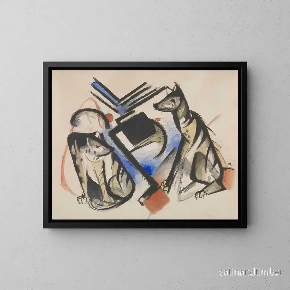 Reproduktion av målningen Två vargar – Franz Marc Reproduktion av målningen Två vargar – Franz Marc