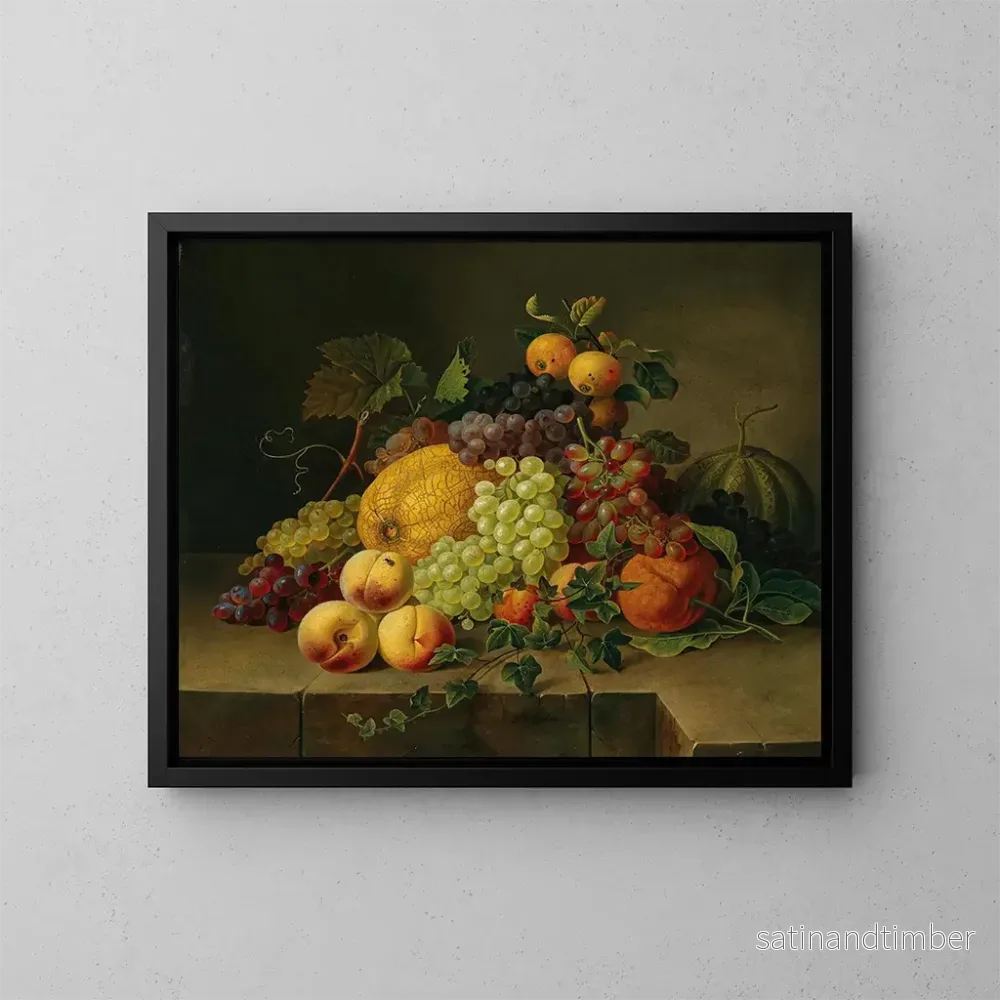 Reproduktion av målningen En stor stilleben av dekorativa frukter - Gottfried Wilhelm Völcker