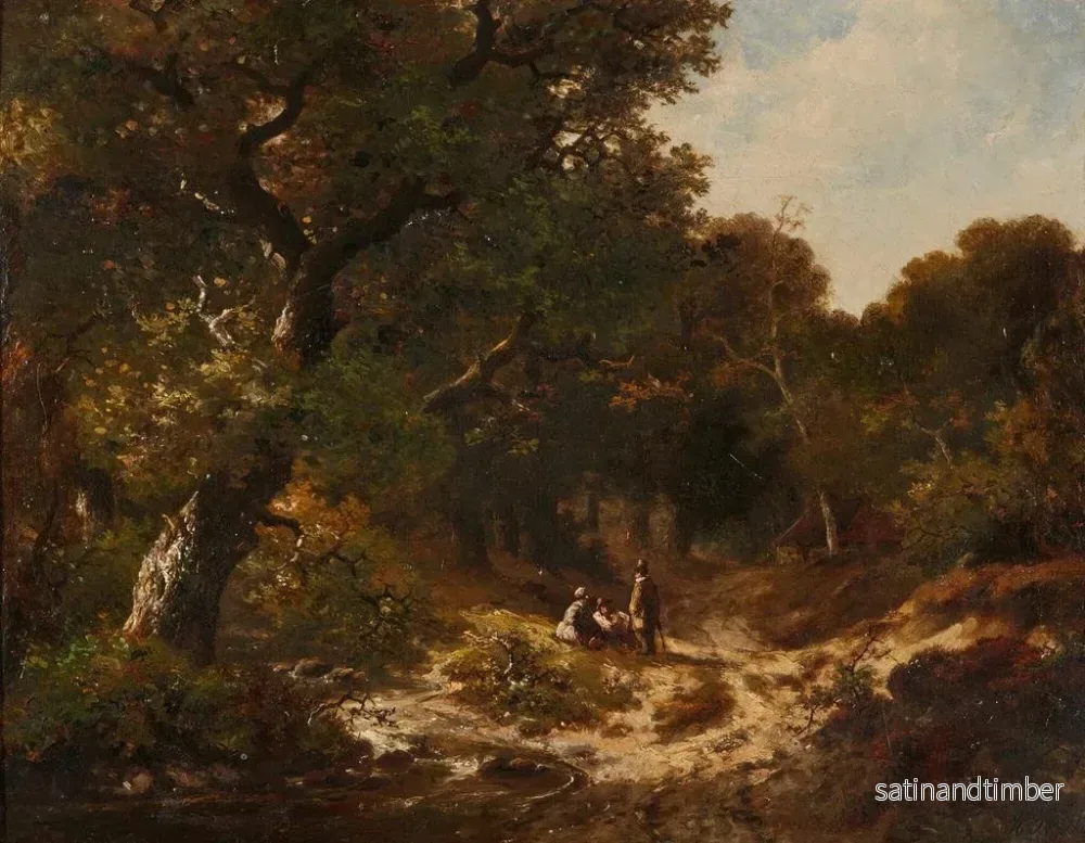 Reproduktion av målningen av figurer på en skogsväg - Hendrik Pieter Koekkoek - Bild 2