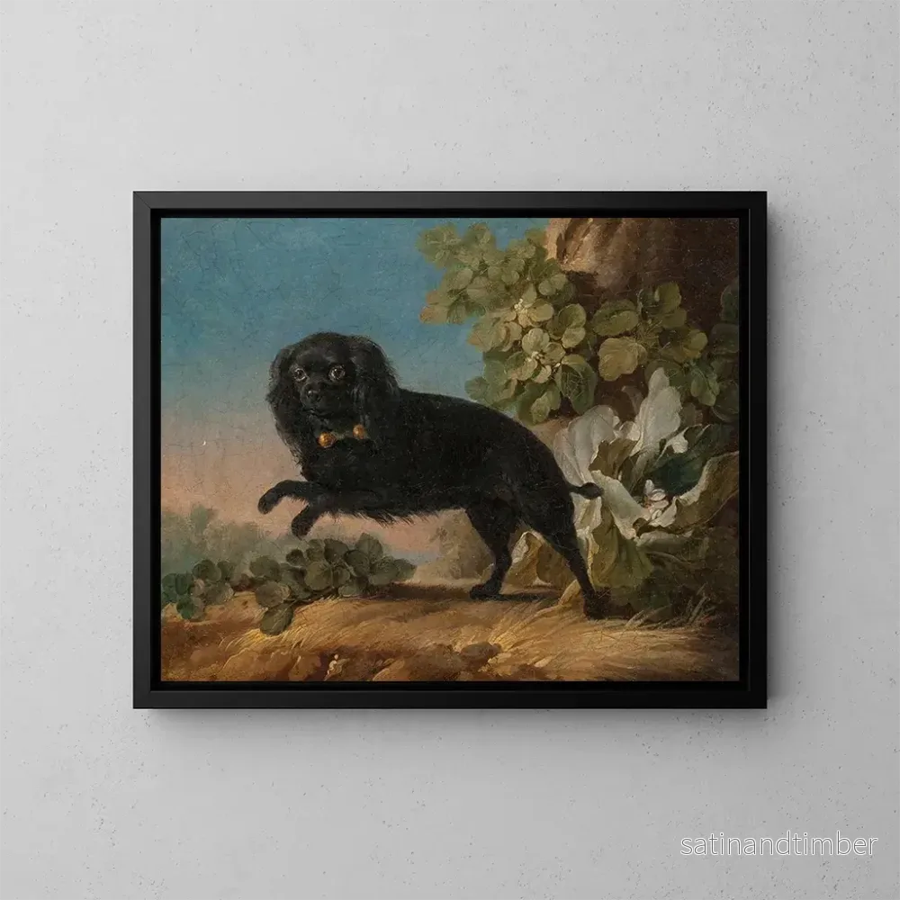 Reproduktion av målningen Mimi, Madame de Pompadours favorit hund - Jean-Jacques Bachelier