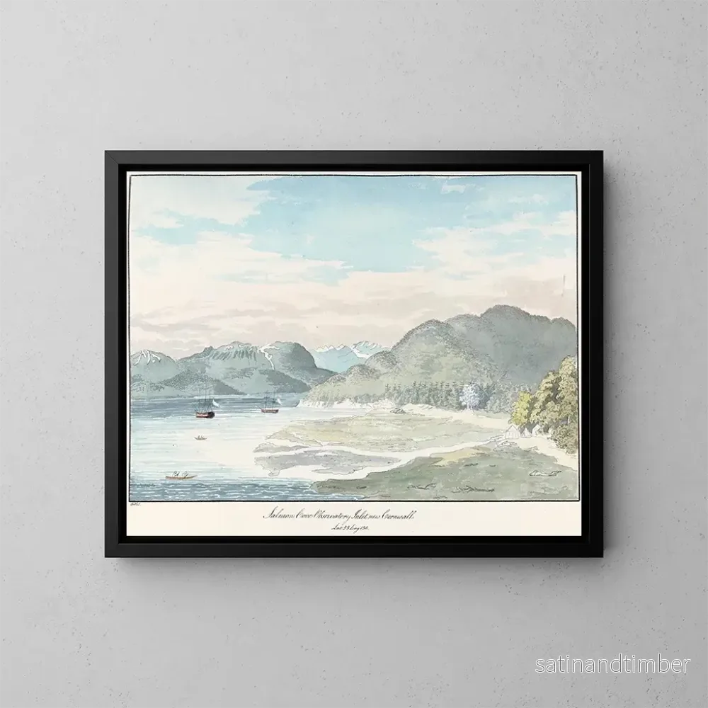 Reproduktion av målningen Observatoire de Salmon Cove, Inlet, Nouvelle-Cornouailles - Charles Hamilton Smith