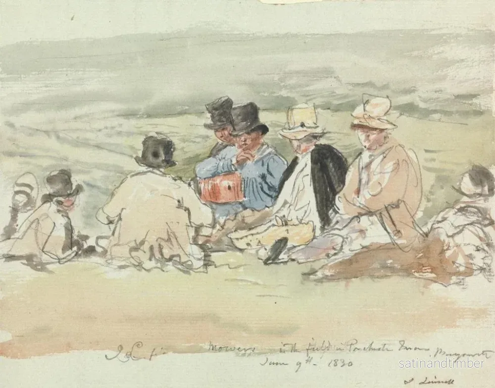 Reproduktion av målningen Slåtterarbetare på fältet vid Porchester Terrace, Bayswater, 9 juni 1830 - John Linnell - Bild 2