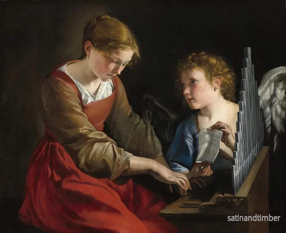 Reproduktion av målningen av Sankt Cäcilia och en ängel - Orazio Gentileschi - Bild 2