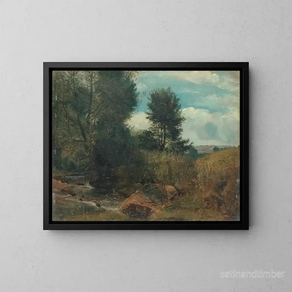 Reproduktion av målningen Vy över floden Sid nära Sidmouth - Lionel Constable