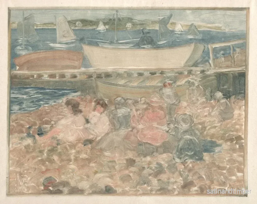 Reproduktion av målningen Barn som leker i en skeppsvarv - Maurice Prendergast - Bild 2