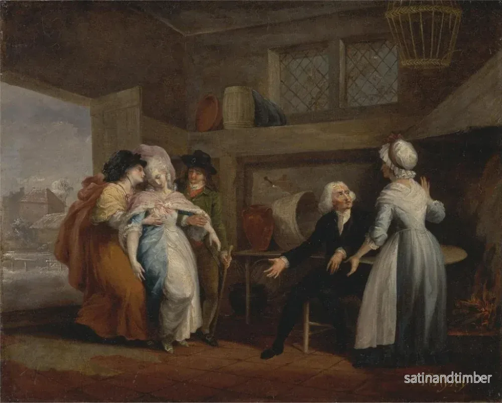 Reproduktion av målningen Le vicaire de Wakefield, vol. II, chap. III: Le retour d'Olivia - Charles Reuben Ryley - Bild 2