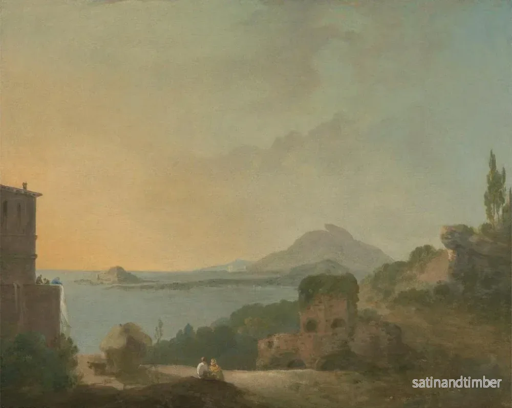 Reproduktion av målningen La villa de Cicéron et le golfe de Pouzzoles - Richard Wilson - Bild 2