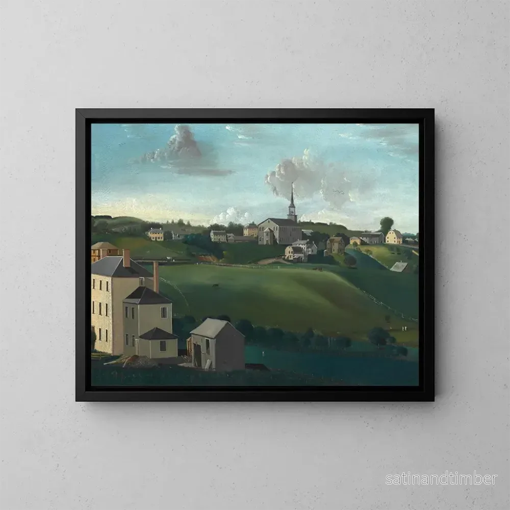 Reproduktion av målningen av Colline de la salle de réunion, Roxbury, Massachusetts - John Ritto Penniman