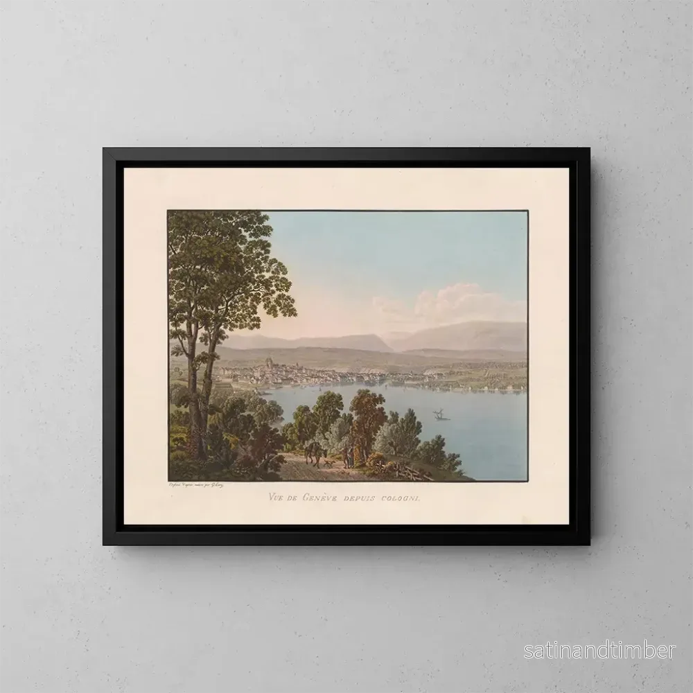 Reproduktion av målningen Vue de Genève depuis Cologny - Gabriel Lory le Jeune