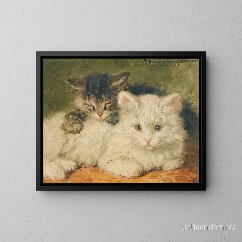 Reproduktion av målningen Två kattungar - Henriette Ronner-Knip