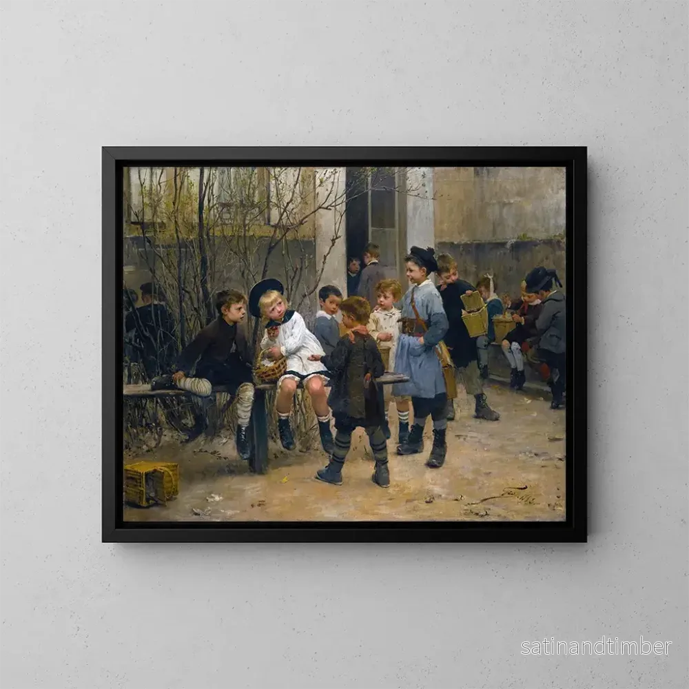 Reproduktion av målningen L'heure du goûter - Henri Jules Jean Geoffroy