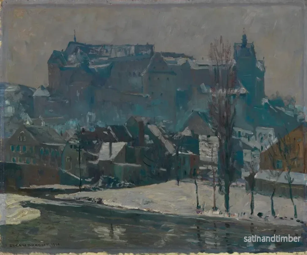 Reproduktion av målningen Kolditz sur la Mulde dans la neige - Eugen Bracht - Bild 2