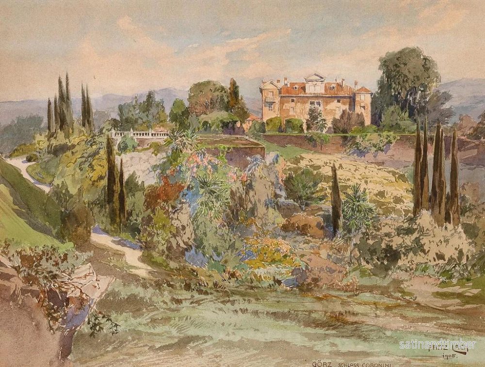 Reproduktion av målningen Vue du château de Cronberg au palais Coronini à Goritz - Fritz Lach - Bild 2