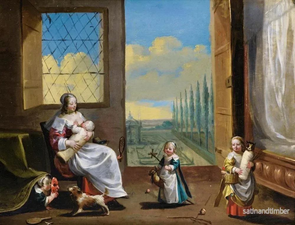 Reproduktion av målningen L'allégorie de l'enfance - Charles Le Brun - Bild 2