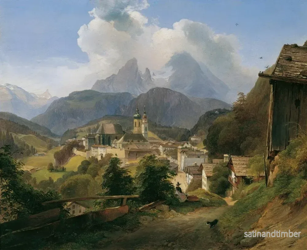 Reproduktion av målningen Berchtesgaden med Watzmann - Johann Fischbach - Bild 2