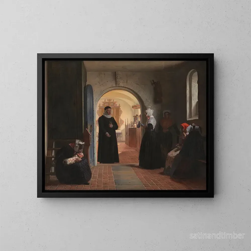 Reproduktion av målningen En högtidlig procession i kyrkan efter förlossningen – Christen Dalsgaard Reproduktion av målningen En högtidlig procession i kyrkan efter förlossningen – Christen Dalsgaard