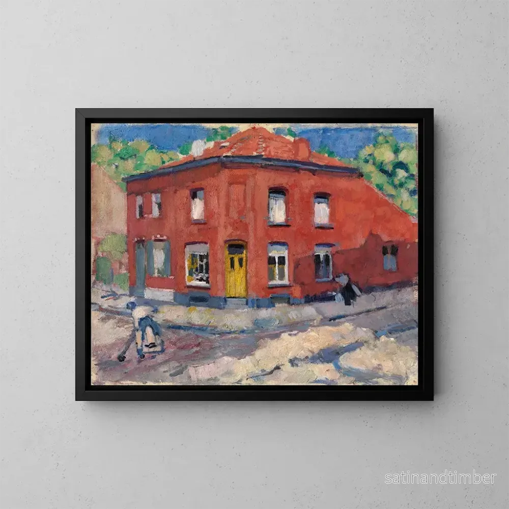 Reproduktion av målningen La maison rouge sous la neige tardive - Rik Wouters