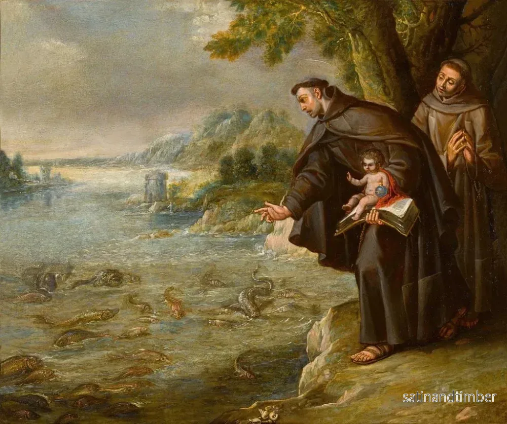 Reproduktion av målningen av Sankt Antonius predikan och fiskarna - Francisco Rizzi-cirkeln - Bild 2